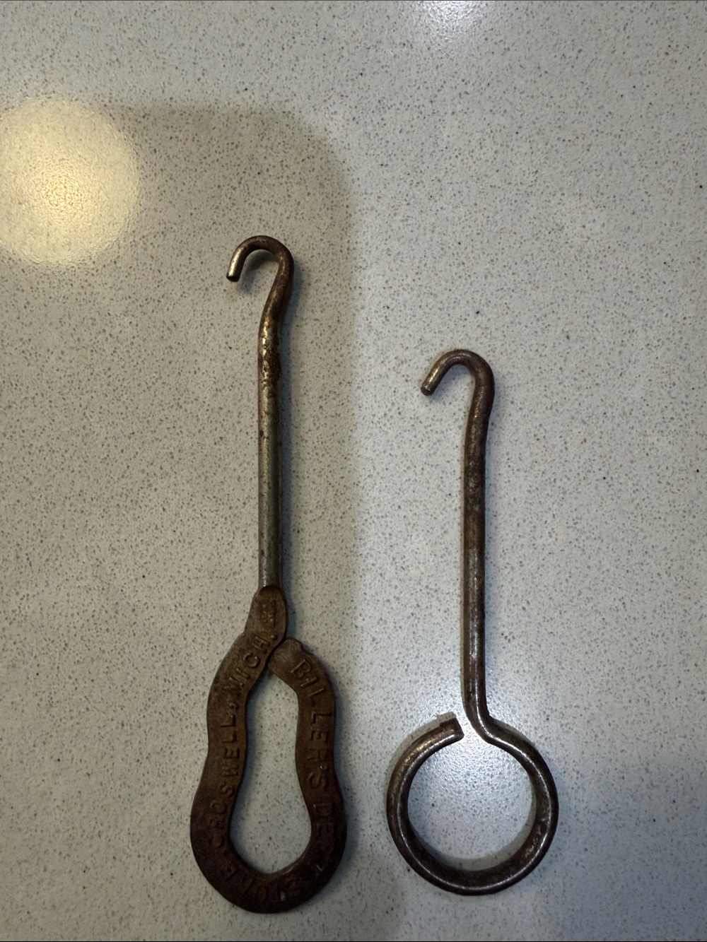 Boot Button Hook Set Vintage Antique Lot of 2 Advertising Biller’s Depart. Store